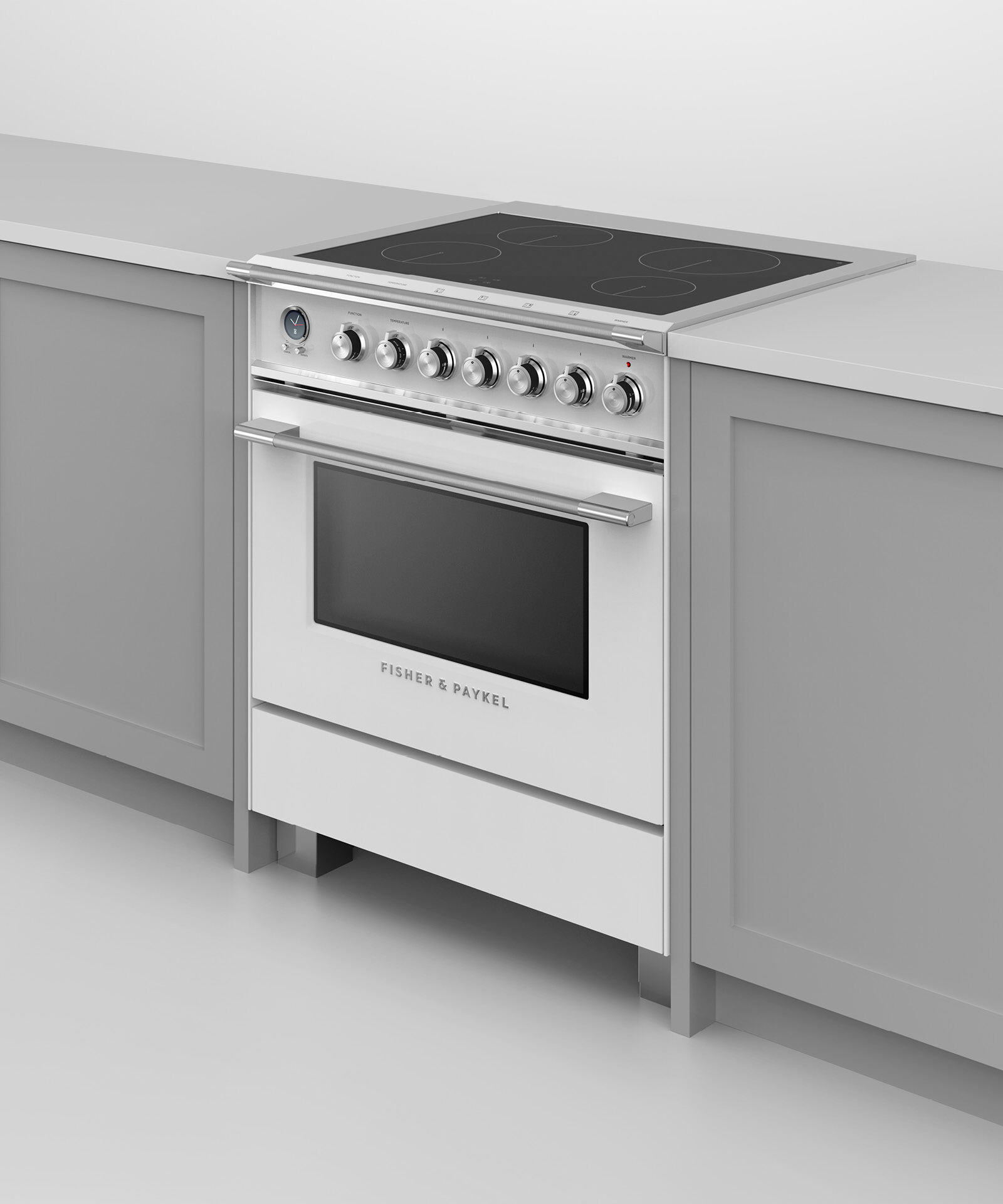 White induction deals slide in range