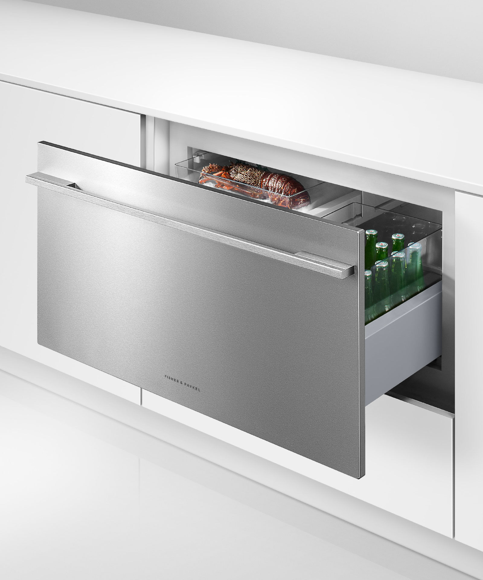 Integrated fridge deals drawers