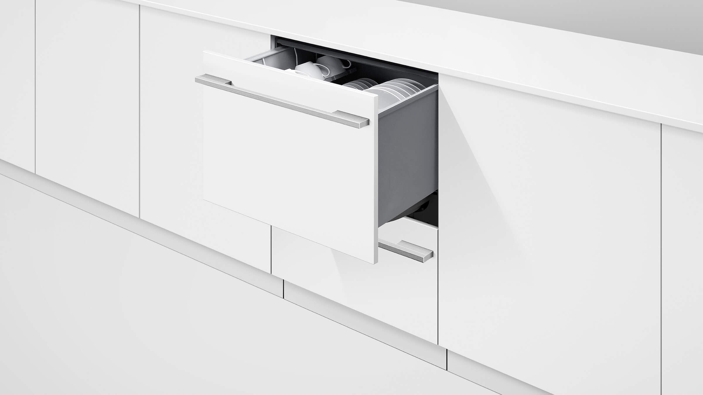 Integrated Double DishDrawer™ Dishwasher, Tall, Sanitize | Fisher 