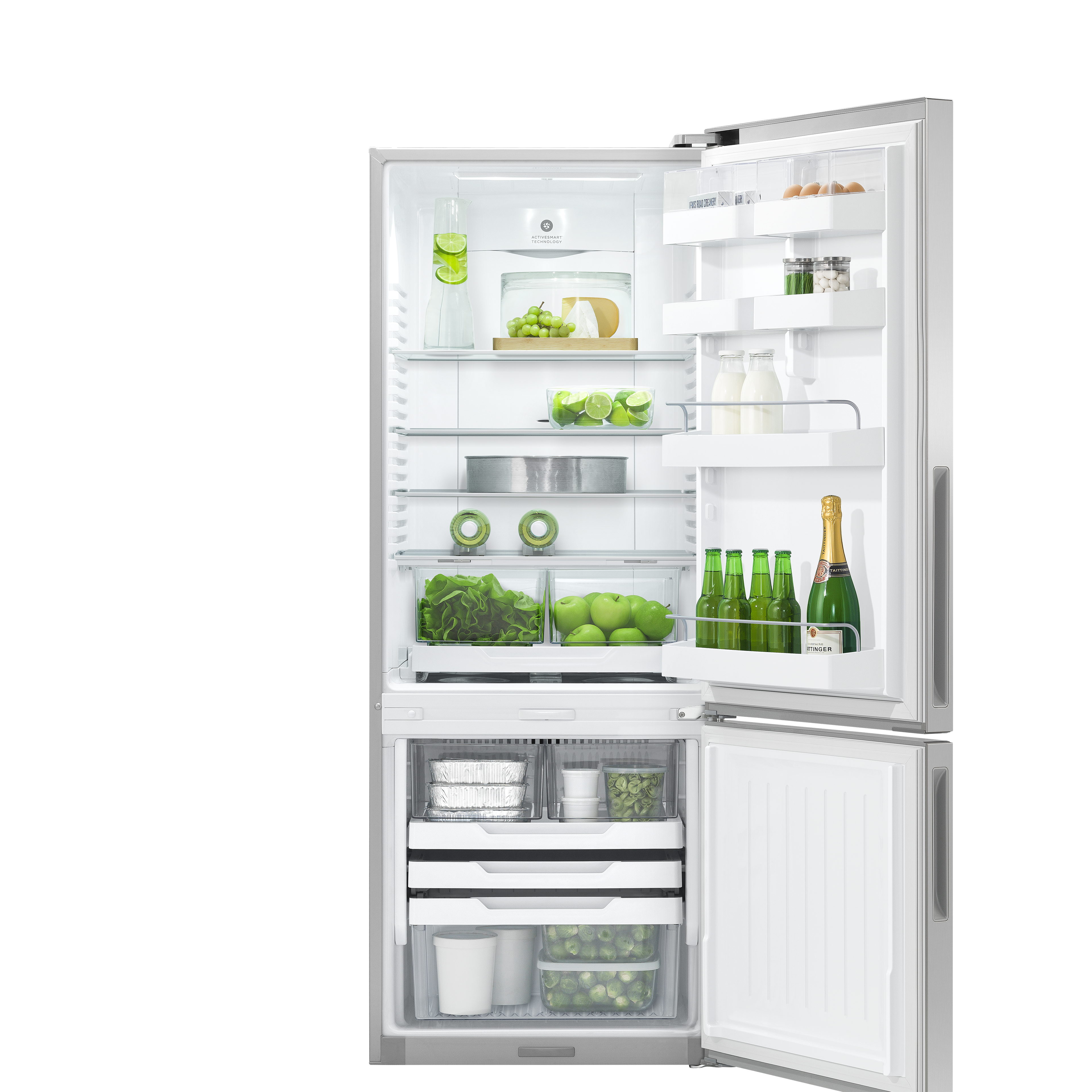 Fisher and Paykel Freestanding Refrigerator Freezer, 25", 13.5 cu ft, Ice